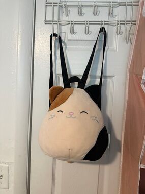 Neuw Calico Cat Plush Backpack - Cream, Black, Brown